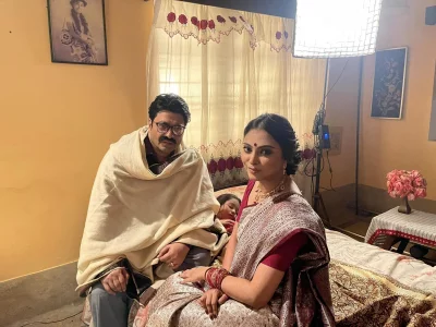 ‘যুদ্ধ জীবন’ ছবিতে ফেরদৌস ও নাবিলা। ছবি: ফেরদৌস/ফেসবুক