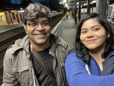 অস্ট্রেলিয়ায় মেয়ে শাদিদ শিহাব সফেনের সঙ্গে শিহাব শাহীন। ছবি: ফেসবুক থেকে নেওয়া