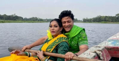 ‘সুজন মাঝি’ ছবির দৃশ্যে নিপুণ-ফেরদৌস। ছবি: ফেসবুক থেকে নেওয়া
