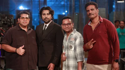 একফ্রেমে আকবর হায়দার মুন্না, জিয়াউল ফারুক অপূর্ব, তপু খান ও রাজেশ কান্নান। ছবি: নির্মাতার সৌজন্যে
