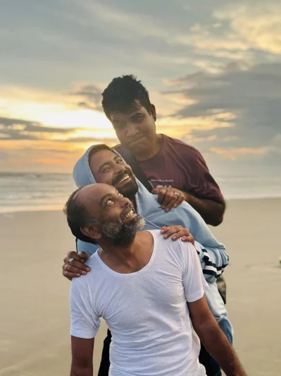 শুটিংয়ে নাসির, রাজ ও শিবলু। ছবি: নির্মাতার সৌজন্যে