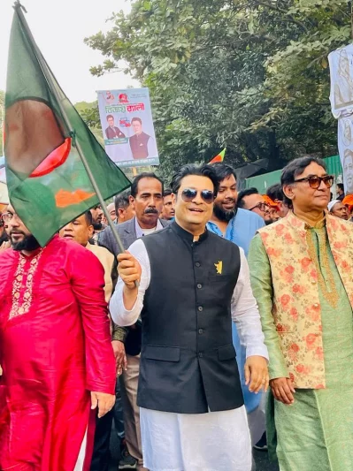 বিজয় র্যালিতে ফেরদৌস। ছবি: ফেসবুক থেকে নেওয়া