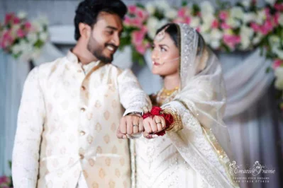 নাদিয়ার বিয়ের মুহূর্ত। ছবি ফেসবুক থেকে নেওয়া