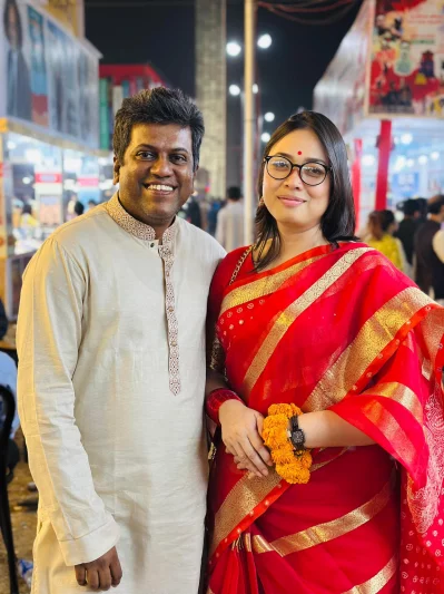 মাহবুব জামিল পুলক ও শানারেই দেবী। ছবি: ফেসবুক/শানু