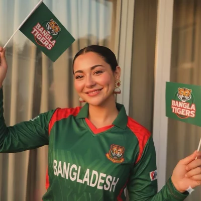 বাংলাদেশের জার্সি গায়ে হানিয়া আমির। ছবি: ফেসবুক থেকে নেওয়া