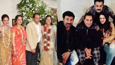 সন্তানদের সঙ্গে ধর্মেন্দ্র। ছবি: সংগৃহীত