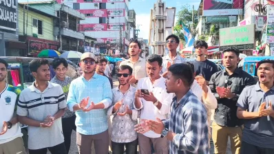 সুনামগঞ্জে শিক্ষার্থীদের বিক্ষোভ। ছবি: ইনডিপেনডেন্ট
