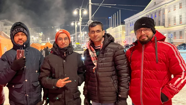 Expatriate Bangladeshis in Finland welcome the Christian New Year by calling each other 'Huva Utta Bhuyatta' with drums, fireworks and cheers.