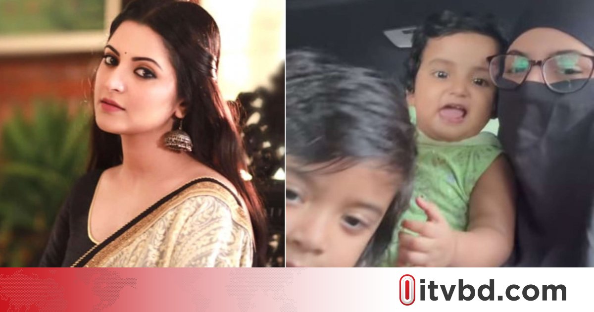 দুই সন্তানকে নিয়ে বোরকা পরে হাসপাতালে পরী মণি