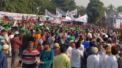রাজধানীর কামরাঙ্গীচরের হাসপাতাল মাঠে শান্তি সমাবেশ করছে আওয়ামী লীগ। ছবি: সংগৃহীত