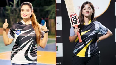 অনুশীলনে শিরিন শিলা ও সাদিয়া আয়মান (ডানে), ছবি: ফেসবুক থেকে নেওয়া