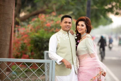 লিজা ও সবুজ। ছবি: লিজার সৌজন্যে