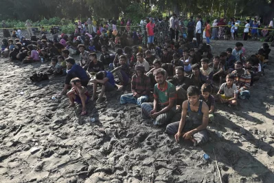 A group of Rohingya after landing at Aceh port in Indonesia recently.  Photo: Reuters 