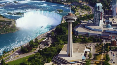 Canada's tourist attractions are Niagara Falls and Skylon Tower.  Photo: Author
