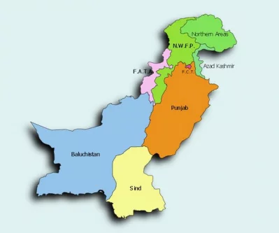   Map of Pakistan.  Photo: Collected