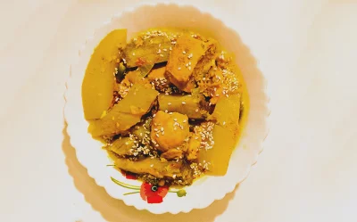 মজার কাঁচকলা তিলের চিকেন। ছবি: শবনম রহমান