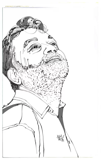 চঞ্চলের পেন্সিলে সৃজিত। ছবি ফেসবুক থেকে নেওয়া