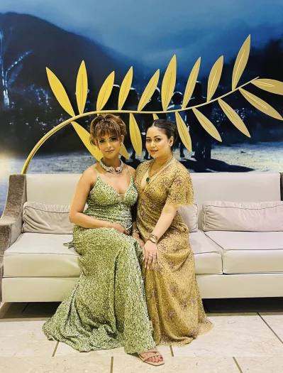 উৎসবে প্রিয়তি ও ভাবনা। ছবি: ফেসবুক থেকে নেওয়া