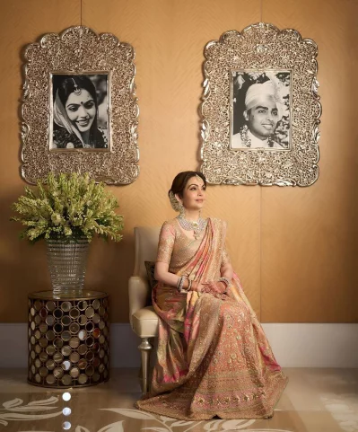 ছেলের বিয়েতে নিজের বিয়ের ছবির পাশে পোজ দিলেন নীতা আম্বানি; ছবি ইন্সটাগ্রাম থেকে