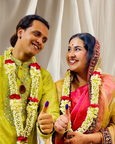 বিয়ের পর সাগর ও ফারিয়া। ছবি: সাগরের সৌজন্যে