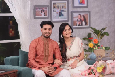 ভালোবাসার কিচেন-এ সালহা খানম নাদিয়া ও তাঁর স্বামী সালমান আরাফাত। ছবি: মাছরাঙা টেলিভিশন