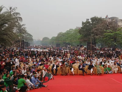 অনুষ্ঠানে দেশের বিভিন্ন জেলা ও ঢাকার বিভিন্ন থানা থেকে জাতীয় নাগরিক কমিটি ও বৈষম্যবিরোধী ছাত্র আন্দোলনের নেতারা যোগ দিয়েছেন। ছবি: রজত তন্ময়