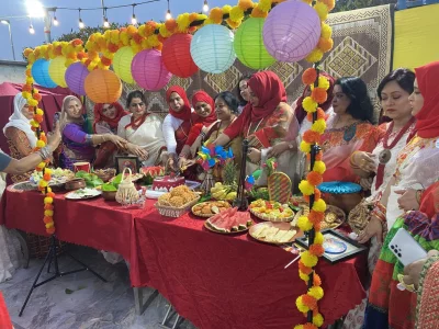 শারজায় বাংলাদেশ লেডিস ক্লাব ইউএইর উদ্যোগে বাংলা বর্ষবরণ উৎসব চলছে। ছবি: লেখক