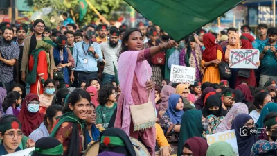 ঢাকা বিশ্ববিদ্যালয়ের সংগীত বিভাগের শিক্ষার্থী বৈষম্যবিরোধী আন্দোলনের সংগঠক সীমা আক্তার। ছবি: সংগৃহীত