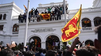 শ্রীলঙ্কার গণ-অভ্যুত্থান। ছবি: রয়টার্স