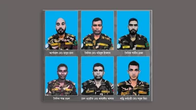 সুদানে নিহত বাংলাদেশ সেনাবাহিনীর ৬ শান্তিরক্ষী। ছবিসূত্র: সংগৃহীত