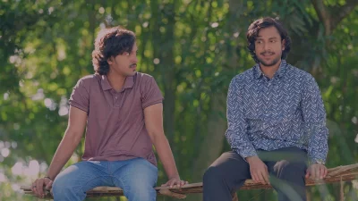 নাটকটির অন্য একটি দৃশ্যে সৌম্য ও দিব্য। ছবি: নির্মাতার সৌজন্যে
