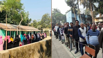বিকেল সাড়ে ৪টার দিকে গণভোটে ও ভোটগ্রহণের সময় শেষ হয়। ছবি: ইনডিপেনডেন্ট টেলিভিশন